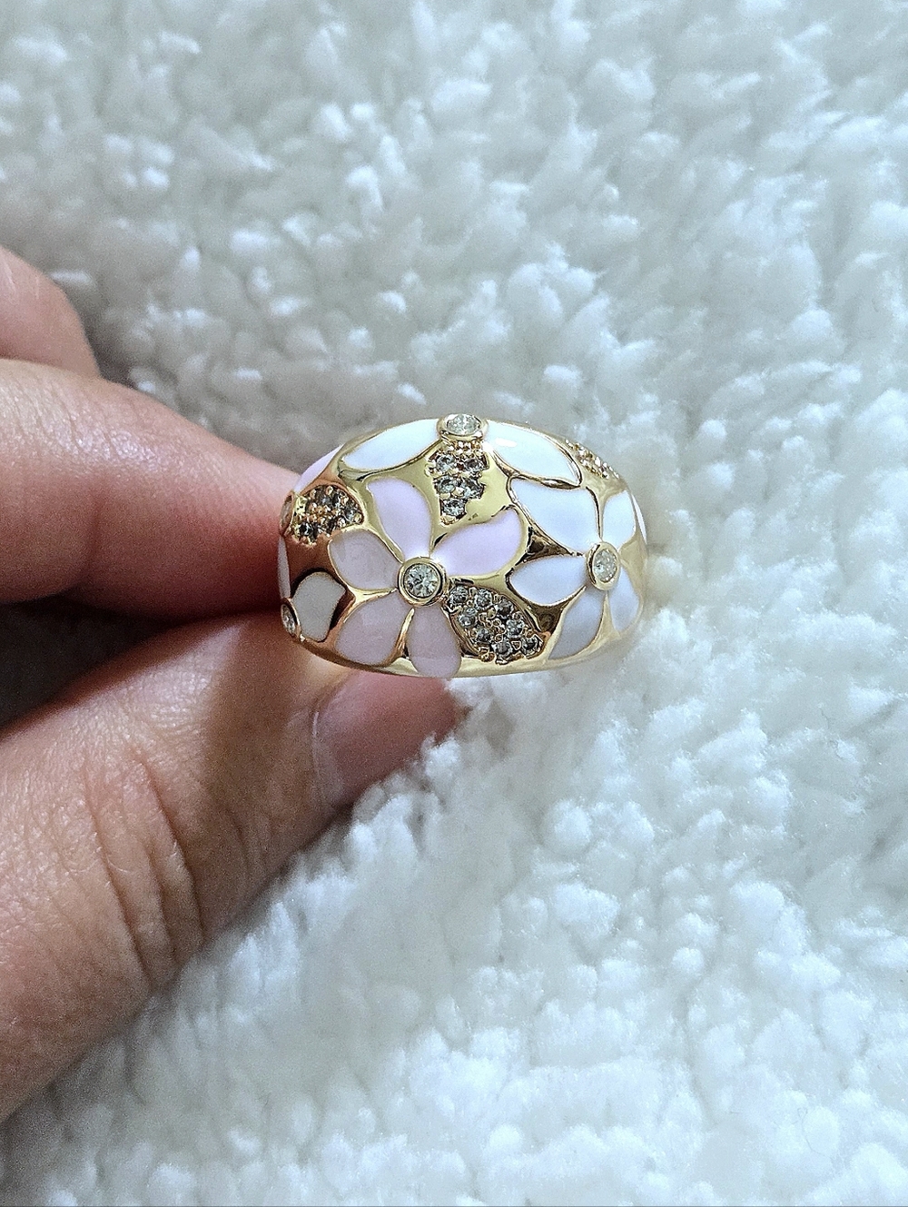 ✨️HP✨️ Piper K Floral💐 Enamel Dome Ring💍 with Cubic Zirconias💎 - NWOT - Picture 3 of 15